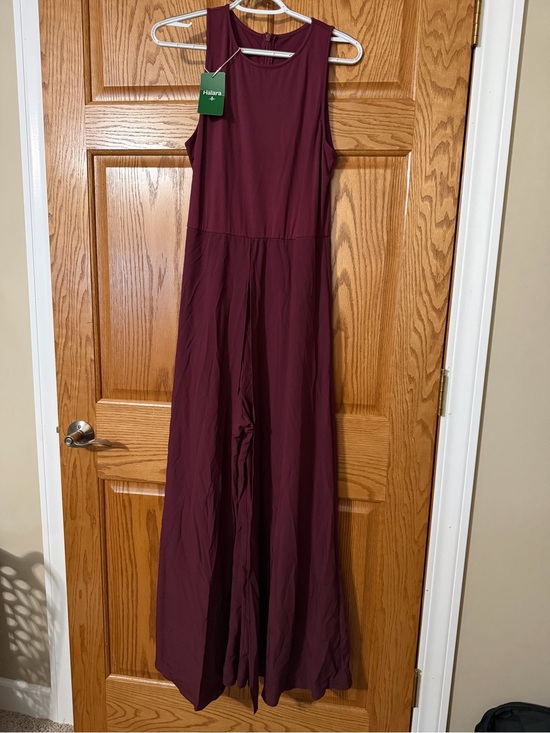 HALARA Pants - Halara Sleeveless Wide-Leg Jumpsuit in Burgundy